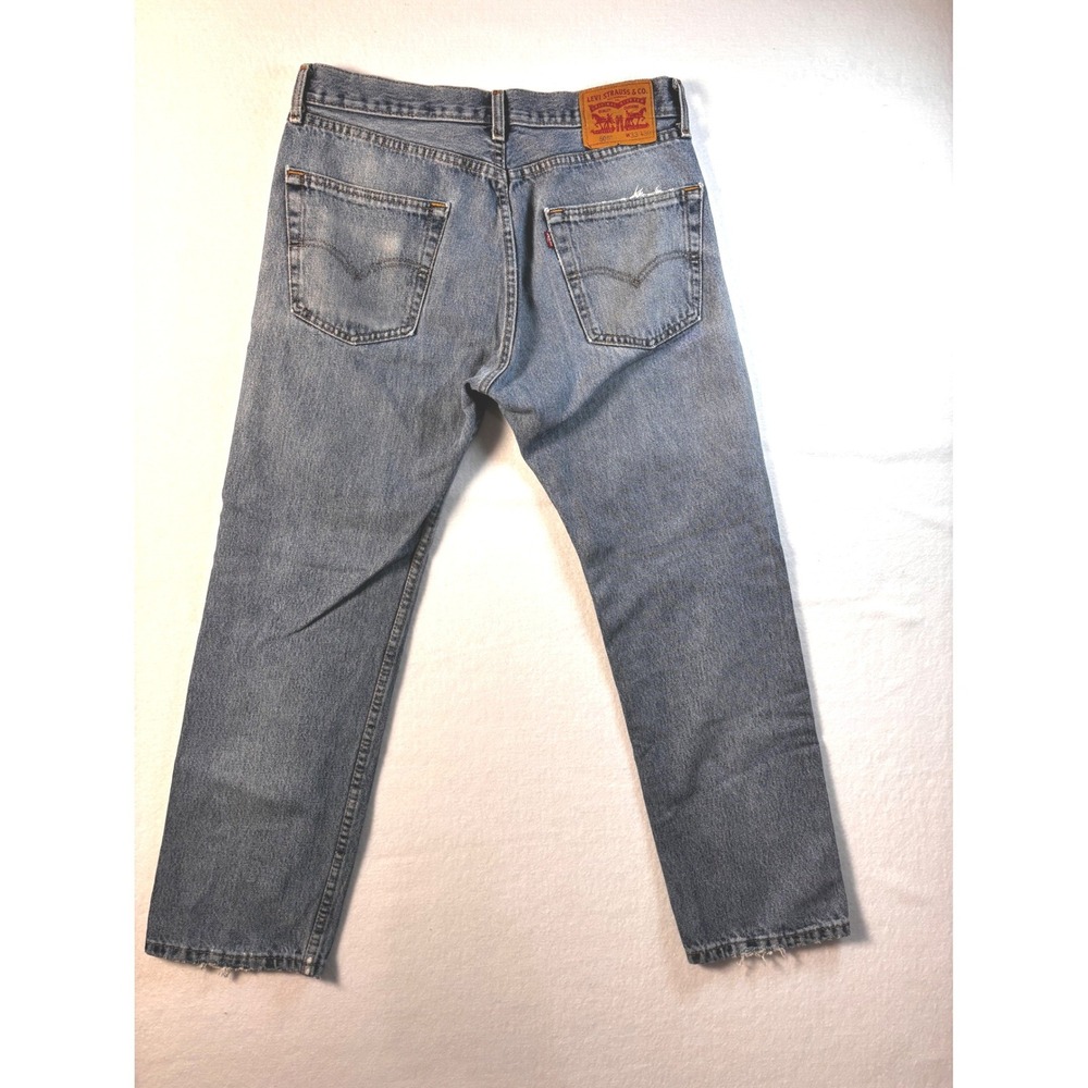 Levis 505 Vintage Regular Fit Straight Leg Jeans Mens W33 L30 Medium Wash Blue